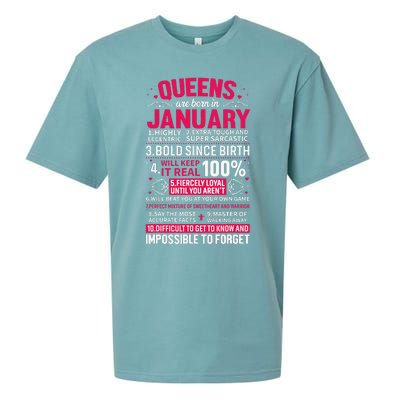 Queens Are Born in January Birthday Gifts Sueded Cloud Jersey T-Shirt