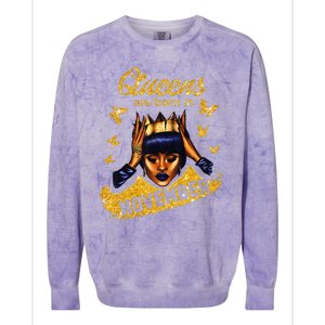 Queens Are Born In November Birthday For Black Women Colorblast Crewneck Sweatshirt