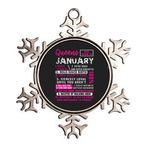 Queens Are Born In January Gifts 10 Facts Funny Birthday Metallic Star Ornament