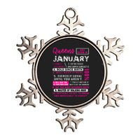 Queens Are Born In January Gifts 10 Facts Funny Birthday Metallic Star Ornament