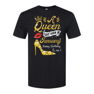 Queens Are Born In January January Birthday Wo Softstyle® CVC T-Shirt