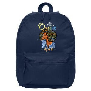 Queens Are Born In April Black Girl Aries Taurus Birthday 16 in Basic Backpack