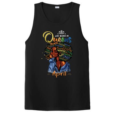 Queens Are Born In April Black Girl Aries Taurus Birthday PosiCharge Competitor Tank