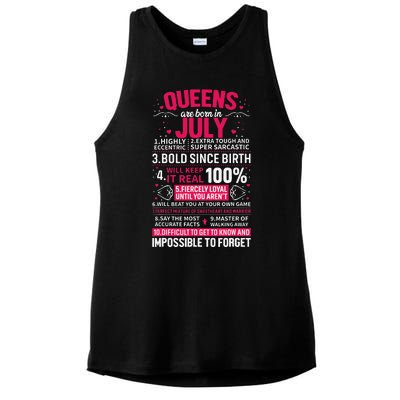 Queens Are Born in July Ladies PosiCharge Tri-Blend Wicking Tank