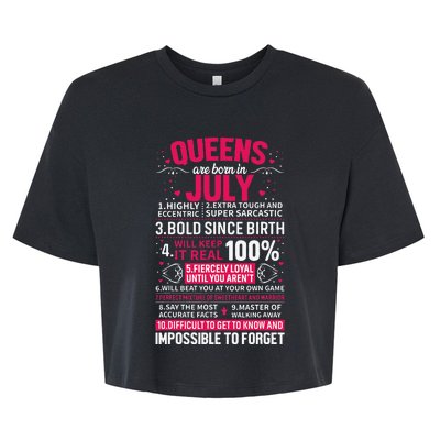 Queens Are Born in July Bella+Canvas Jersey Crop Tee