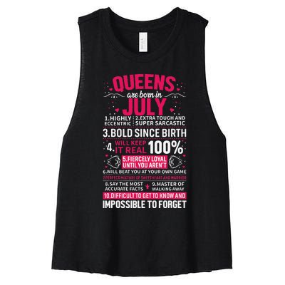 Queens Are Born in July Women's Racerback Cropped Tank