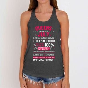 Queens Are Born in July Women's Knotted Racerback Tank