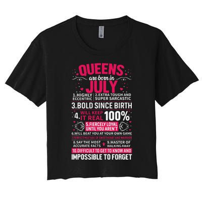 Queens Are Born in July Women's Crop Top Tee