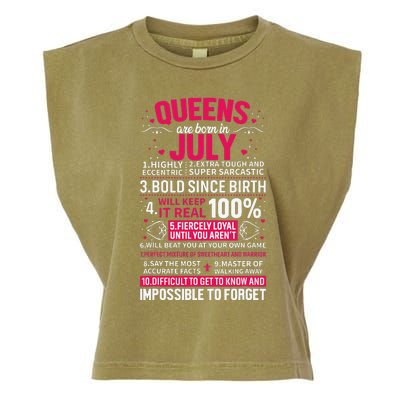 Queens Are Born in July Garment-Dyed Women's Muscle Tee