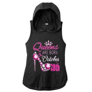 Queens are born on October 28th Scorpio Libra Queen Ladies PosiCharge Tri-Blend Wicking Draft Hoodie Tank