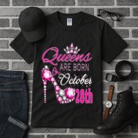 Queens are born on October 28th Scorpio Libra Queen Tall T-Shirt