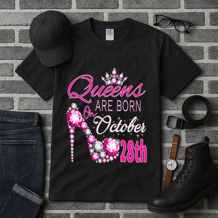 Queens are born on October 28th Scorpio Libra Queen Tall T-Shirt