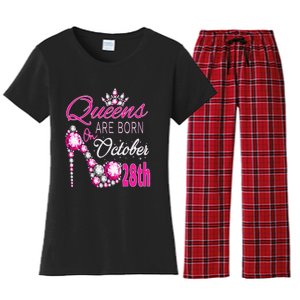 Queens are born on October 28th Scorpio Libra Queen Women's Flannel Pajama Set