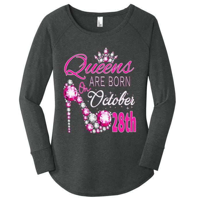 Queens are born on October 28th Scorpio Libra Queen Women's Perfect Tri Tunic Long Sleeve Shirt