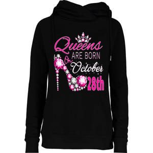 Queens are born on October 28th Scorpio Libra Queen Womens Funnel Neck Pullover Hood