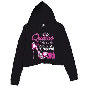 Queens are born on October 28th Scorpio Libra Queen Crop Fleece Hoodie