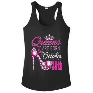 Queens are born on October 28th Scorpio Libra Queen Ladies PosiCharge Competitor Racerback Tank