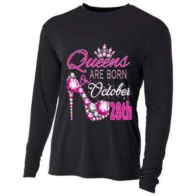 Queens are born on October 28th Scorpio Libra Queen Cooling Performance Long Sleeve Crew