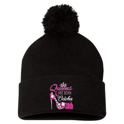 Queens are born on October 28th Scorpio Libra Queen Pom Pom 12in Knit Beanie