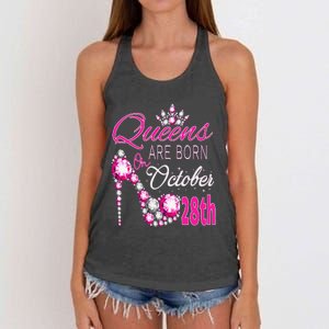 Queens are born on October 28th Scorpio Libra Queen Women's Knotted Racerback Tank