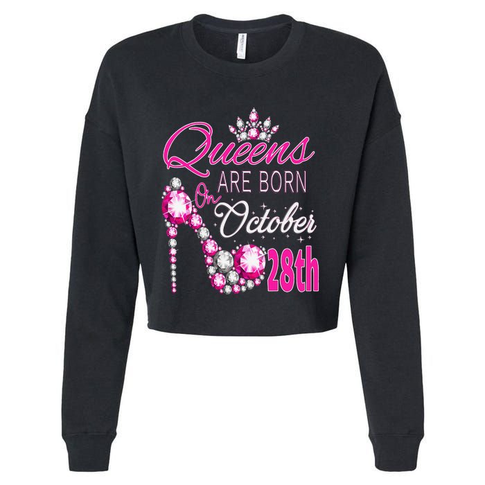 Queens are born on October 28th Scorpio Libra Queen Cropped Pullover Crew