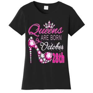 Queens are born on October 28th Scorpio Libra Queen Women's T-Shirt