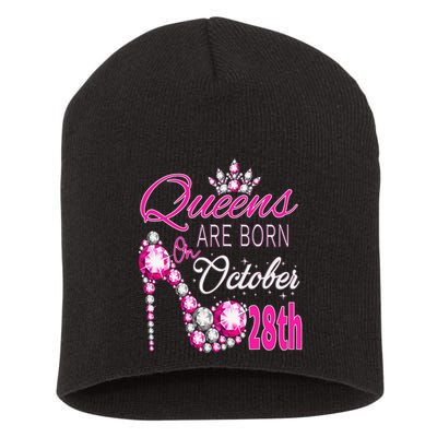 Queens are born on October 28th Scorpio Libra Queen Short Acrylic Beanie
