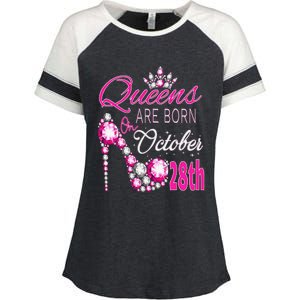 Queens are born on October 28th Scorpio Libra Queen Enza Ladies Jersey Colorblock Tee