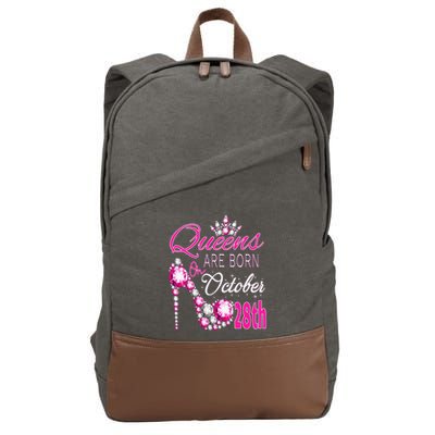 Queens are born on October 28th Scorpio Libra Queen Cotton Canvas Backpack