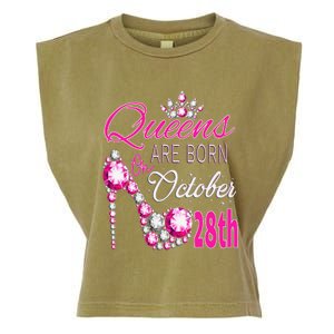 Queens are born on October 28th Scorpio Libra Queen Garment-Dyed Women's Muscle Tee