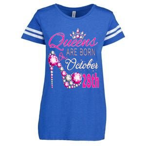 Queens are born on October 28th Scorpio Libra Queen Enza Ladies Jersey Football T-Shirt