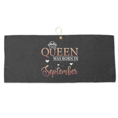 Queens Are Born In September September Bday Meaningful Gift Large Microfiber Waffle Golf Towel