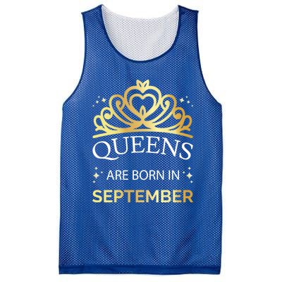 Queens Are Born In September Virgo Libra Birthday Gift Mesh Reversible Basketball Jersey Tank