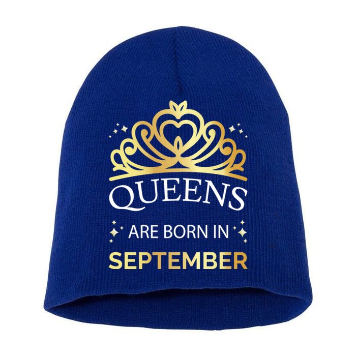 Queens Are Born In September Virgo Libra Birthday Gift Short Acrylic Beanie