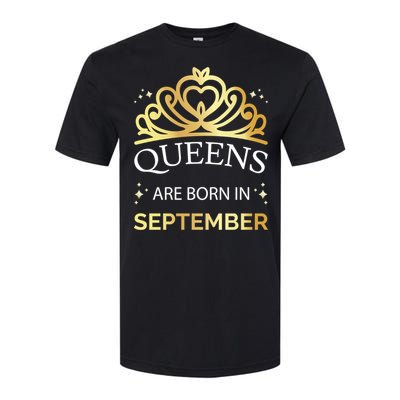 Queens Are Born In September Virgo Libra Birthday Gift Softstyle CVC T-Shirt