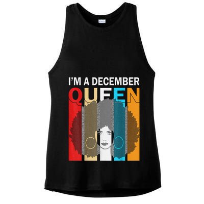 Queens Are Born In December I'm A December Queen Ladies PosiCharge Tri-Blend Wicking Tank