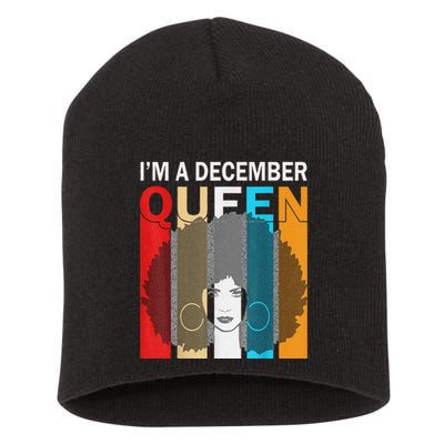 Queens Are Born In December I'm A December Queen Short Acrylic Beanie