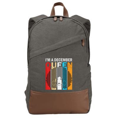 Queens Are Born In December I'm A December Queen Cotton Canvas Backpack