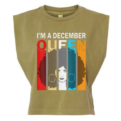 Queens Are Born In December I'm A December Queen Garment-Dyed Women's Muscle Tee