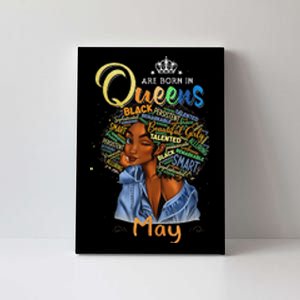 Queens Are Born In May Black Taurus Gemini Canvas