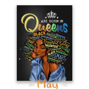 Queens Are Born In May Black Taurus Gemini Poster