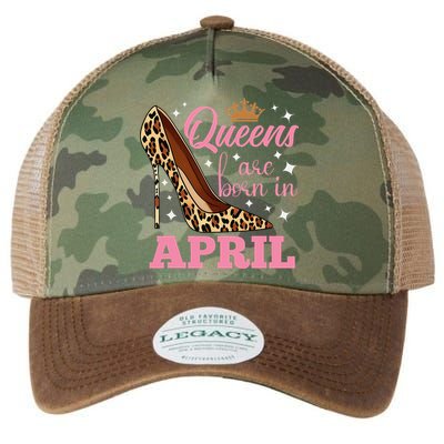 Queens are Born in April Funny April Birthday Legacy Tie Dye Trucker Hat