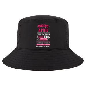 Queens Are Born In April Gift Cool Comfort Performance Bucket Hat