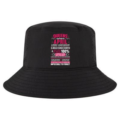 Queens Are Born In April Gift Cool Comfort Performance Bucket Hat