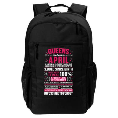 Queens Are Born In April Gift Backpack