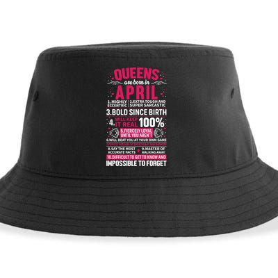 Queens Are Born In April Gift Sustainable Bucket Hat