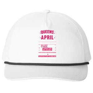 Queens Are Born In April Gift Snapback Five-Panel Rope Hat