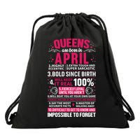 Queens Are Born In April Gift Drawstring Bag