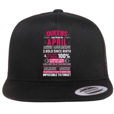 Queens Are Born In April Gift Flatbill Hat