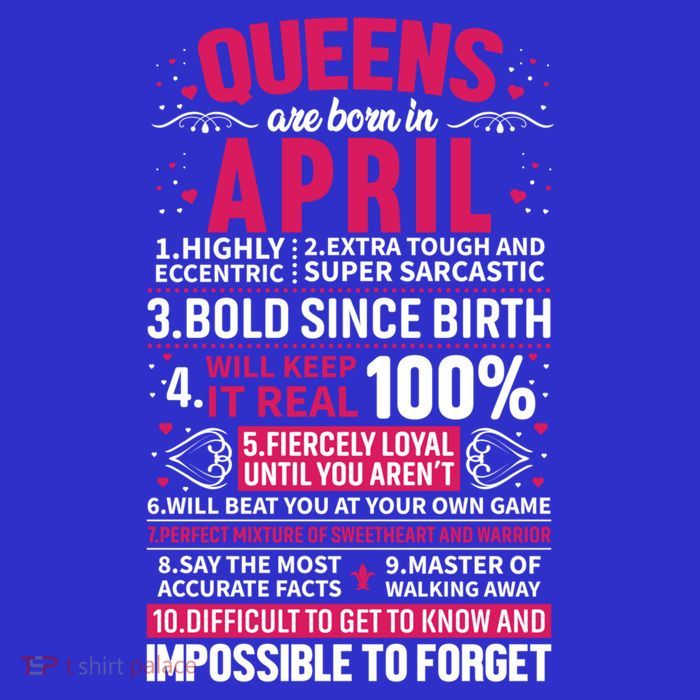Queens Are Born In April Gift Tall T-Shirt